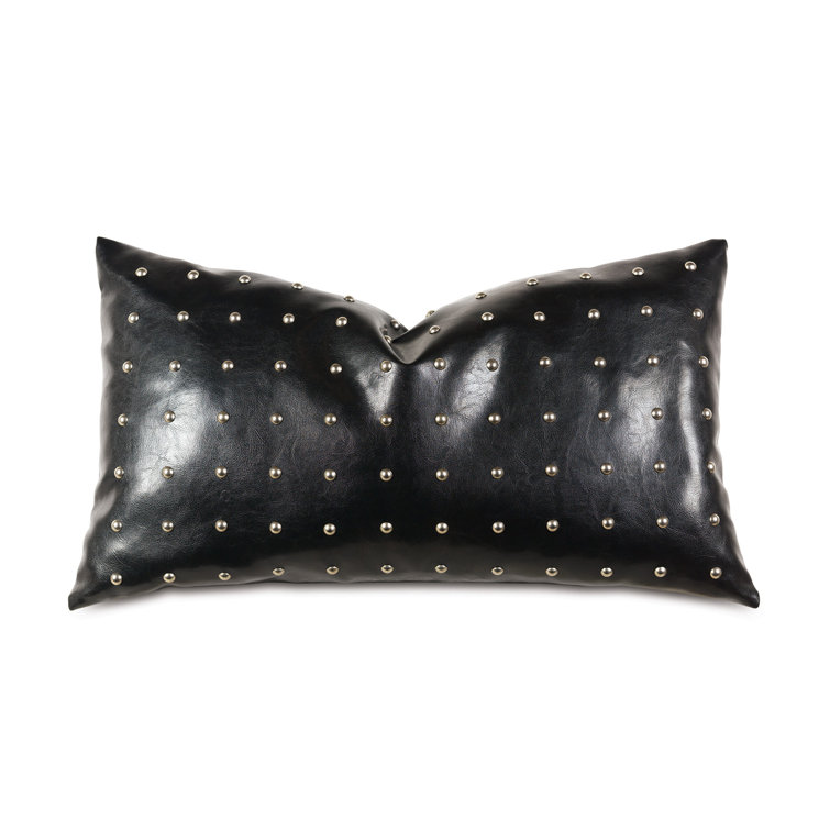 Faux leather lumbar discount pillow